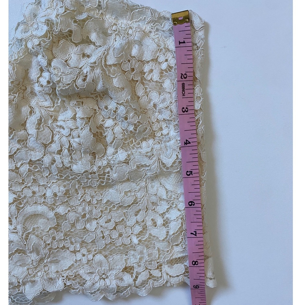 Express Womens Cream Floral Lace Smocked Back Cropped Cami Top Large 00863780 - Picture 5 of 11